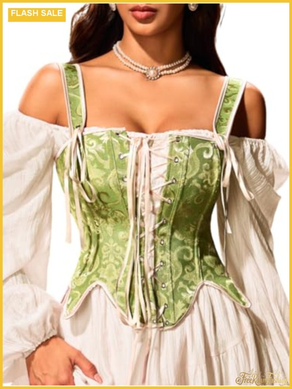 Womens Renaissance Corset Lace-Up Bustier Adjustable Straps Costume